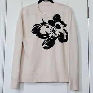 Tanya Taylor- 8/10 Women's Floral Embellished Sweater In Cream Blush *pls Read**